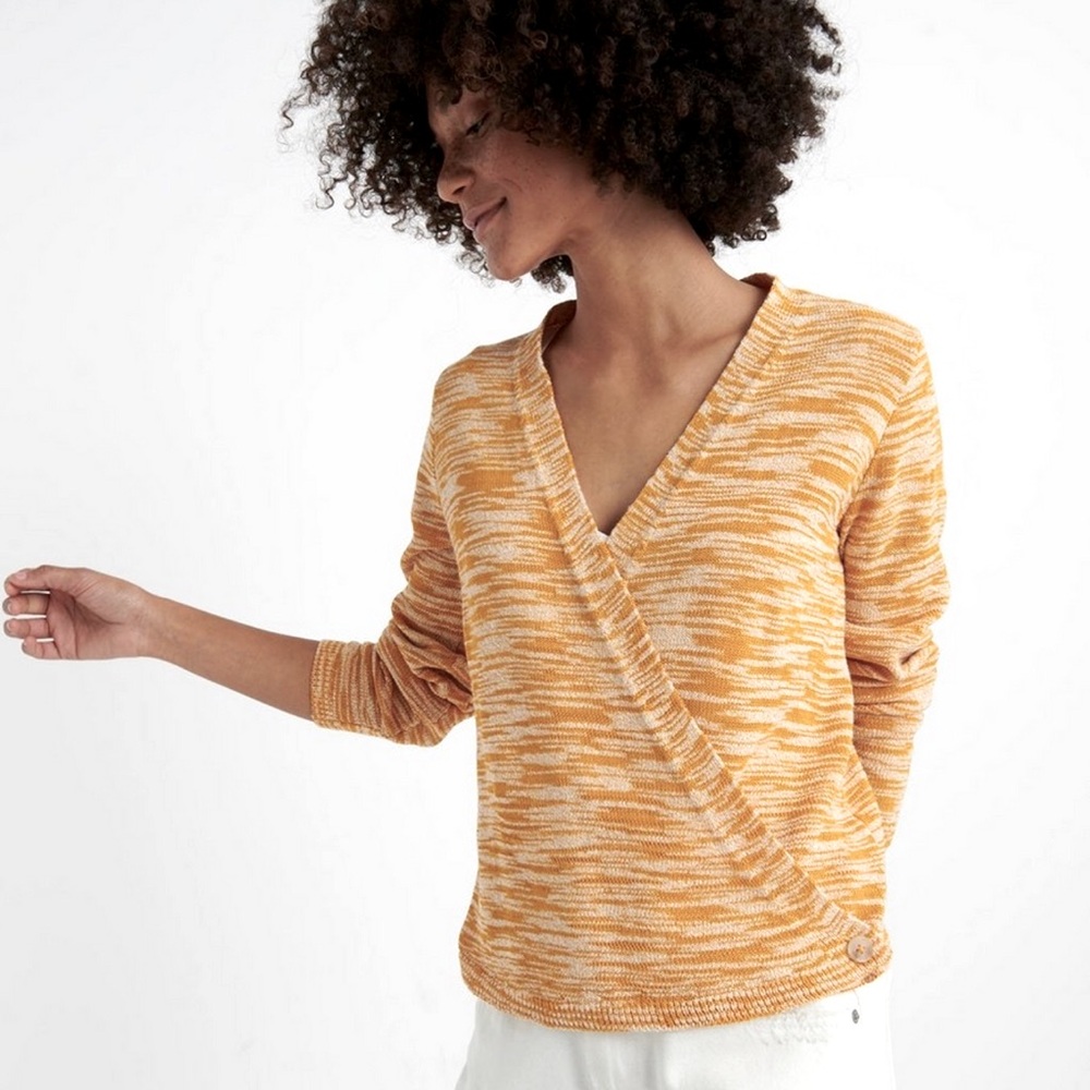 Lucky Brand Golden Glow Open Cardigan Lightweight Knit Sweater Size S